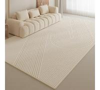 Taidianolp Large Rugs 6 x 9 ft,Modern Geometric Stripe Contemporary Design,Cream, 180 x 270 cm,Washable Rug for Living Room Bedroom Carpet Dining Room,