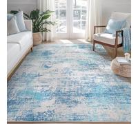 Taidianolp Large Rugs 6 x 9 ft,Modern Neutral Abstract Cream White,Blue, 180 x 270 cm,Washable Rug for Living Room Bedroom Carpet Dining Room,