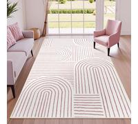 Taidianolp Large Rugs 6 x 9 ft,Modern White Geometric Design Floor Decor,Red, 180 x 270 cm,Living Room Rugs for Bedroom Soft Carpets Home Decorations,