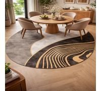 Taidianolp Oval Rugs, 4.6 x 6.5 ft,Modern Abstract Gray, Black, Yellow,140 x 200 cm,Machine Washable Carpet Living Room Home Decor Bedroom Aesthetic