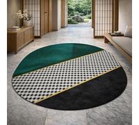 Taidianolp Oval Rugs, 4.6 x 6.5 ft,Modern Geometric Green, Gray, Black, Yellow, White,140 x 200 cm,Machine Washable Carpet Living Room Home Decor Bedroom Aesthetic