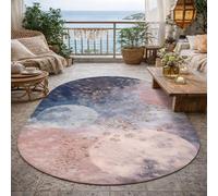 Taidianolp Oval Rugs, 5 x 7 ft,Abstract Blue, Pink, Purple, Yellow,155 x 215 cm,Area Rug for Living Room Washable Carpet Bedroom Aesthetic
