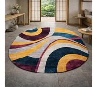 Taidianolp Oval Rugs, 5 x 7 ft,Multicolor Modern Yellow, Blue, Purple, Pink, Gray, White,155 x 215 cm,Area Rug for Living Room Washable Carpet Bedroom Aesthetic