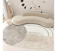 Taidianolp Oval Rugs Living Room Home Decor,Gray,120 x 170 cm,Modern Geometric Design Patterns Warm Grey,Bedroom Aesthetic Decorations Gifts for Men Women,