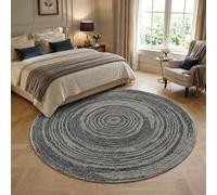Taidianolp Round Rugs Circle Carpets,Modern Geometric Gray, Beige, Brown, 150 cm (5 ft),Washable Rug for Living Room Bedroom Corner Cabinet Decorations,