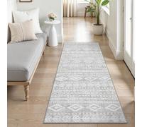 Taidianolp Runner Rugs,80 x 230 cm,Modern Geometric Gray White,Indoor Outdoor Mat Camping Rug Under Table Chair Decorations,