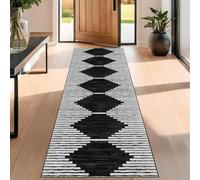 Taidianolp Runner Rugs,80 x 240 cm,Modern Geometric Black White,Short Pile Carpet Rugs Living Room Bedroom Medium Dining Room,