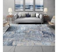 Taidianolp Square Rugs for Living Room,Blue,180 x 180 cm,Blue Grey Neutral Colour Abstract Pattern Modern,6ft x 6ft Washable Rug Non-Slip Carpet for Bedroom,