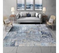 Taidianolp Square Rugs for Living Room,Blue,90 x 90 cm,Blue Grey Neutral Colour Abstract Pattern Modern,3ft x 3ft Small Rug Soft Bedroom Throw Mat Sofa Carpet,