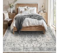 Taidianolp Very Large Rugs,Vintage Floral Distressed Print,Grey, 200 x 280 cm,Living Room Lounge Dining Room Bedroom Aesthetic Decorations