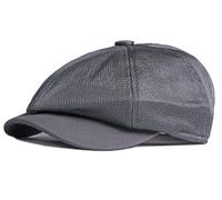 Taidor Hollow Mesh Octagonal Hat Men's Summer Newsboy Cap Breathable Adjustable Beret Ivy Cap Irish Cabbie Driving Fishing Hats Dark Gray