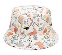 Taidor Kids Bucket Hat Print Cotton Beach Hat Summer Travel Sun Hats Dinosaurs