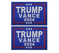taifeng 2PC Trump Vance 2024 Patch Trump Flag Patches Embroidery Military Hook Fastener Patch for Caps Bags Vests Military Uniforms