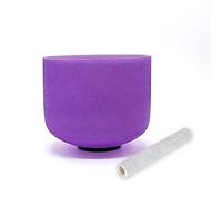 TAIFENG B Note Crown Chakra Purple Colored Quartz Frosted Crystal Singing Bowl 8 inch