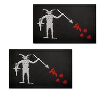 taifeng Blackbeard Pirate Edward Teach 2x3.5 DEVGRU Navy Seals Tactical Military Embroidered Patch - Hook and Loop Fastener Backed (Color-B), 90x50