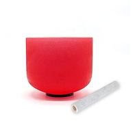 TAIFENG C Note Root Chakra Red Colored Quartz Frosted Crystal Singing Bowl 8 inch