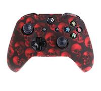 Taifond Anti-Slip Silicone Controller Cover Protective Skins for Microsoft Xbox One S & One X Controller with 4 Thumb Grip Caps(Skull 3.0)