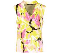 Taifun Women's Sleeveless Floral Print Sleeveless Blouse Floral Pattern, Fresh Lemon Patterned, 14