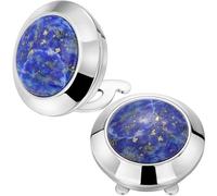 TAIGRAMA Metal Button Covers Cufflinks, Lapis Lazuli, for Men's Dress Shirts & Tux Shirts