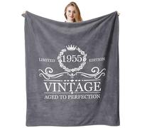 70th Birthday Gifts for Women, 70 Years Old Birthday Decorations Blanket for Her, 1955 Vintage Happy Birthday Gifts, Best Birthday Gift Ideas for Women, 70th Birthday Throw Blanket for Mom, 60“X50”
