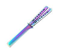 TAIHE Butterfly Trainer Knife, Rainbow Butterfly Comb, Pocket Practice Training Knifes, Fold flip exercise tool