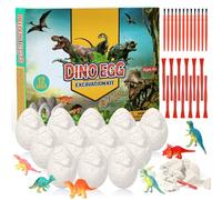 TAIHOBO 12PCS Dinosaur Egg, Dinosaur Toys for Boys Girls, Plaster Dinosaur Eggs for Kids Dig Kit, Children's Educational Toys, Plaster Dinosaur Toys for Boys Age 6 Years Old and Up for Birthday Gift