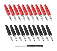 TAIHOBO 4 mm Banana Speaker Plug: 20 Pieces Nickel Plated Plastic Seamless Banana Plugs with Small Screwdriver, for HiFi Amp, Speaker, Home Cinema Amp, HiFi Amplifier