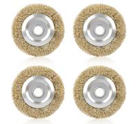 TAIHOBO 4 PCS RAC814 Wire Wheel Brush for Ryobi Patio, Wire Brush with Arbor Hole for Ryobi RAC814 RY18PCA-0 OPC1800 OPC1815 EFB 400/401 More Cleaning Rust Joint Debris (100mm*16mm*20mm)