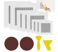TAIHOBO Aluminum Wall Repair Patch, 12PCS Wall Repair Kit, Self Adhesive Wall Patch Repair Kit, 8PCS 2/4/6 inch Plasterboard for Quickly Fixing Broken Walls, with 2 Sandpaper and 2 Putty Knife