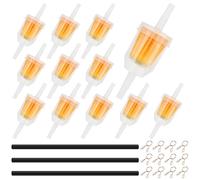 TAIHOBO Inline Fuel Filter, 12PCS Universal Fuel Filter, Diesel Petrol Filter 6mm 8mm Inlet Outlet, Transparent Fuel Filters for Hose with An Inner Diameter of 5~9mm, for Motorcycle Lawnmower Scooter
