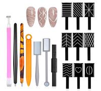 TAIHOBO Nail Magnet Set, 16PCS 3D Cat Eye Magnet for Nails, Portable Magnetic Nail Art Tools, DIY Magnet Stick Set, Use with Gel Polish for Creating the Ideal Cat-eye Effect