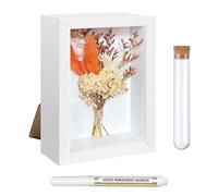 TAIHOBO Shadow Box Frame, 17x12cm Box Frames for Crafts 3D Deep, Handmade DIY Deep Box Frame, Deep Photo Frame Box with Dried Flower Bouquet Test Tube Marker, for Tabletop and Wall Hanging Decoration