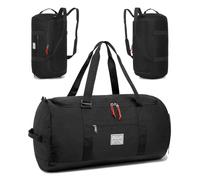 Taihoyin Gym Duffle Bag Men Large 60L Travel Duffel Bag with Shoe Compartment, Black, 24 Inch, Duffle Bag Backpack