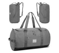 Taihoyin Gym Duffle Bag Men Large 60L Travel Duffel Bag with Shoe Compartment, Grey, Duffle Bag Backpack