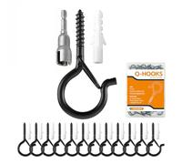 TAIHUIMY Screw Hooks Q-Hanger Hooks for Outdoor String Lights, Christmas Rope Lights Clips, Wall Cabinet Ceiling Eye Hook with Safety Buckle for Wire Party Light Plants Wind Chimes (40)