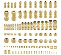 Taiidaues 178 Pcs DOT Quick Push to Connect Fittings Straight Union & Brass Compression Tube Fittings 1/8" 5/32"1/4"5/16"3/8" 1/2" Air Line Fittings Push Lock Air Hose Fittings with Compression Union