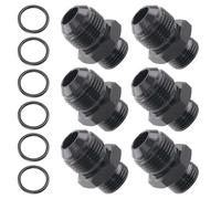 Taiidaues 6 PCS 10AN Flare to 8AN ORB Male O-ring Boss Fuel Rail Adapter Fitting Black Suitable for Vehicle Fuel Oil Line Modification