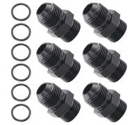 Taiidaues 6 PCS 8AN Flare to 8AN ORB Male O-ring Boss Fuel Rail Adapter Fitting Black Suitable for Vehicle Fuel Oil Line Modification