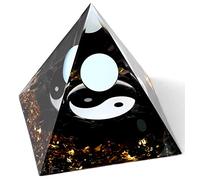 Taiji Decor,Tai Chi Decor,Yin Yang Decor in Crystal Stone Orgone Pyramid,Chakra Energy Stone-Dream Catchers Dreamcatchers Helper-Chakra Stone Gemstones Healing Crystal-Decorative Stones for Home Decor