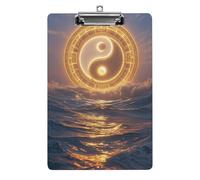 Taiji Ocean Clipboard, A4 Acrylic Clipboards with Hanging Hook, Ultra Lightweight & Shatterproof Writing Board for Office, Nurses, 8.5" X 12.5"