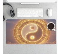 Taiji Ocean Desk Pad Protector Non-Slip Gaming Desk Mat Waterproof Desktop Mat for Keyboard and Mouse Large Mousepad Smooth Writing Pad for Home Office Work(23.6 X 13.8)
