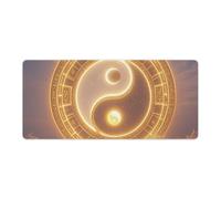 Taiji Ocean Mouse Pad, Non-Slip Rubber Desk Mat with Stitched Edge, Large Mouse Pad for Keyboard, Laptop, Office & Home Decor, 40x90cm