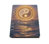 Taiji Ocean Notebook, A5 PU Leather Loose Leaf Notebook with 90 Sheets - Refillable Binder for Writing, Note Taking, Journaling