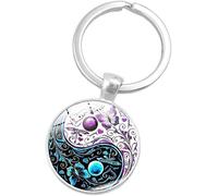 Taiji Yin Yang Keychain Keychain Time Gem Glass Pendant Creative Clock Ornament Accessories Birthday, Style 5