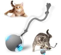 Taikcsut Interactive Cat Toy, 2025 New Interactive Rolling Cats Dog Toy Balls 360° Smart Automatic Rolling Pet Ball, Fast Moving Toy for Dog,Cat Ball Toy (Grey)