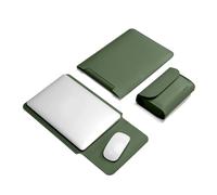 TAIKESEN 15.6 Inch Laptop Sleeve Case Computer Bag for 15.6" Acer Aspire/Predator, Inspiron, ASUS Dell Notebook, HP Pavilion, IdeaPad 330, ThinkPad E590, Chromebook, PU Bag with Small Case, Green