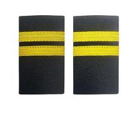 TAIKMD 1 Pair Airlines Pilot Uniform Epaulets Captain Aviators Shirts Epaulettes Sliders Officer Shoulder Boards Badge with Gold Stripes One/Two/Three/Four Bar (Two Bar)