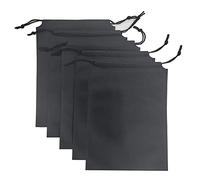 TAIKMD 5PCS Drawstring Ditty Bags Stuff Sack Reusable Jewelry Pouches Sports Gym Sack for Storage Travel Outdoor Activity, Black, 32X22 cm, Classic