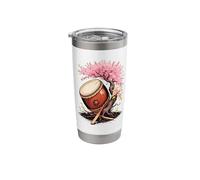 Taiko Drum with Flowering Tree Japanese Percussion Harmony Stainless Steel Insulated Tumbler