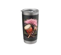Taiko Drum with Flowering Tree Japanese Percussion Harmony Stainless Steel Insulated Tumbler